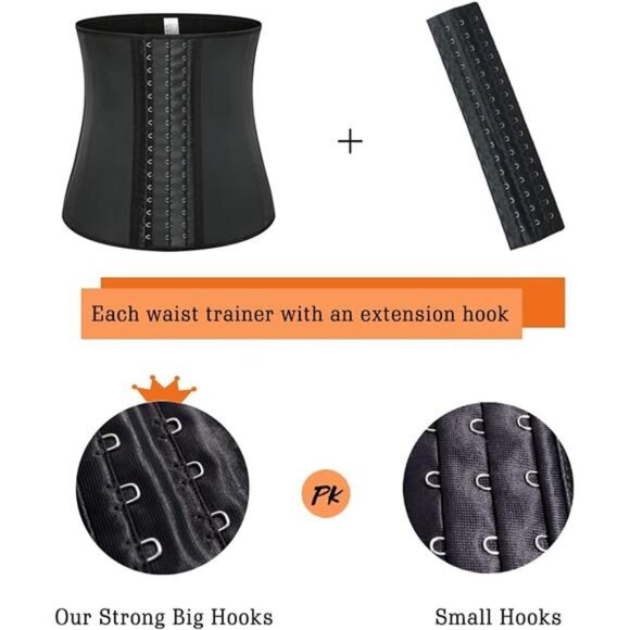 100% Latex Men Waist Trainer Corsets With Steel Bone Sweat Belt Sauna Suit - Picture 5 of 7